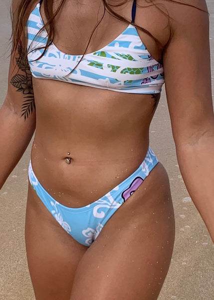Women's Cheeky Bikini Bottom ~ Bora Bora Sky Blue – CooliesSurf