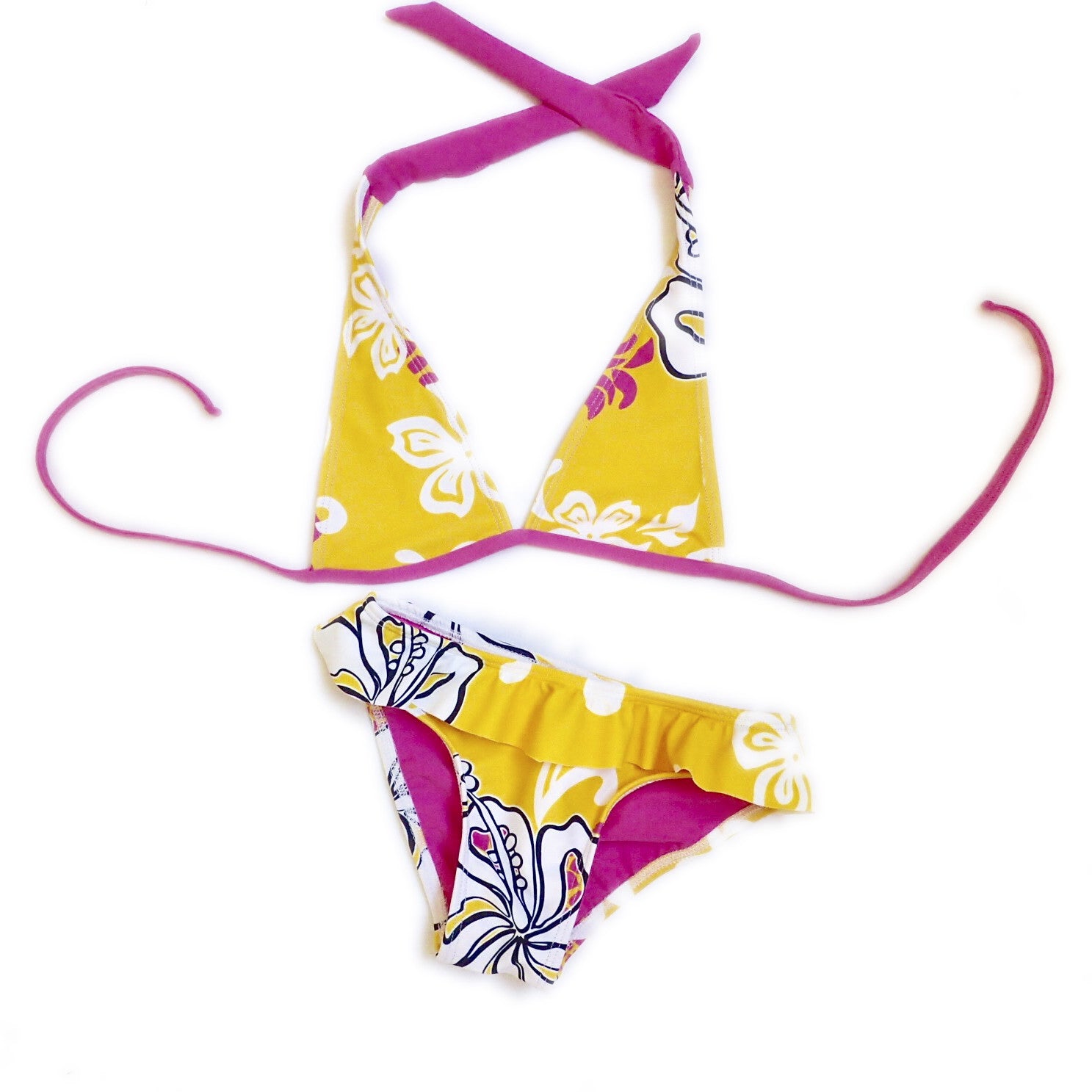 ruffle halter top swimsuit